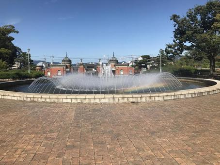 噴水 噴水 風景,休日,晴れの写真素材