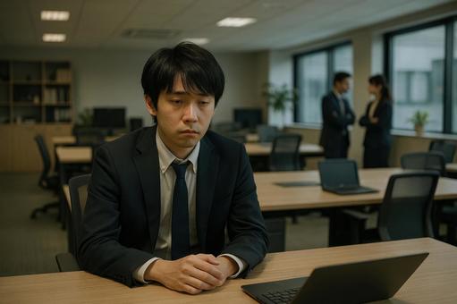 職場いじめに悩む若者 職場いじめに悩む若者の写真