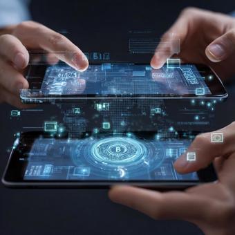 暗号通貨とブロックチェーン取引 暗号通貨とブロックチェーン取引の写真