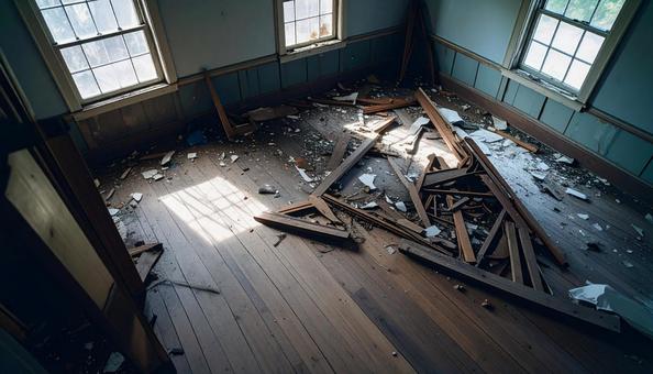 ボロボロのフローリング ボロボロのフローリングの写真