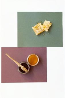 白背景に重ねたコラージュの蜂蜜 白背景に重ねたコラージュの蜂蜜 瓶,ロイヤルゼリー,蜂蜜の写真素材
