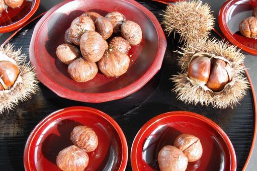 栗の渋皮煮 栗,渋皮煮,秋の味覚の写真素材