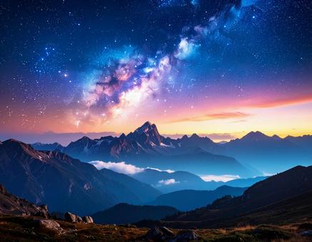 神秘的な宇宙空間 天の川銀河 山8 神秘的な宇宙空間 天の川銀河 山8の写真