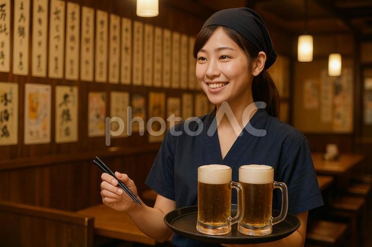 居酒屋バイト 居酒屋バイト,アルバイト,学生バイトの写真素材