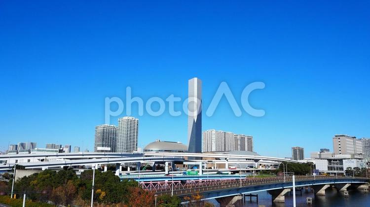 夢の大橋からの眺める有明（東京都お台場） 冬,お台場,夢の大橋の写真素材