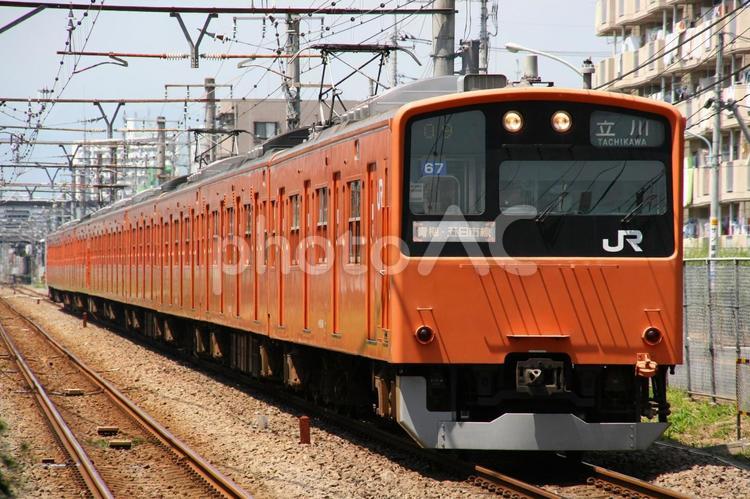 JR青梅線、201系車両 鉄道,交通,電車の写真素材
