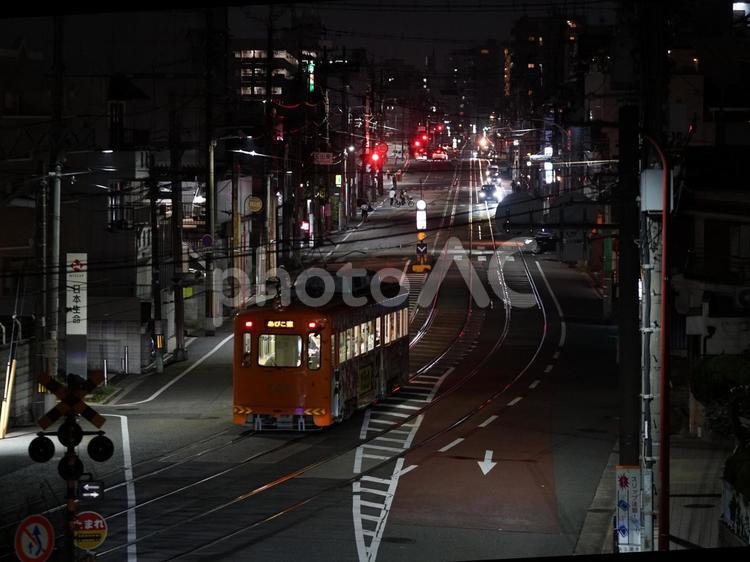 路面電車が走る街（阪堺電気軌道） 電車,路面電車,電気軌道の写真素材