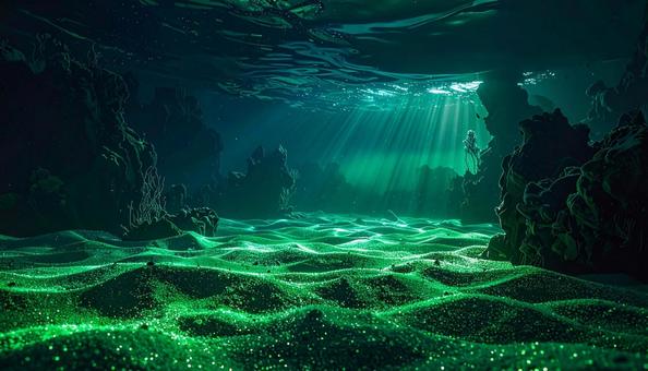 幻想的に輝くペリドットの海底地形 幻想的に輝くペリドットの海底地形の写真