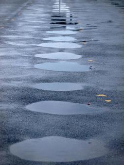 Photo, parking lot, puddle, rain, 