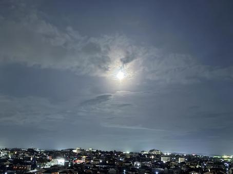 月夜の町並み 月夜の町並みの写真