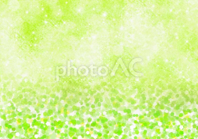キューブガラス光沢背景とラメ風イラスト　背景素材（黄緑色） キューブ,ガラス,光沢の写真素材