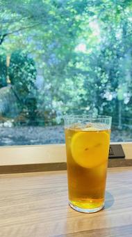 カフェ アイスティー,レモンティー,カフェの写真素材