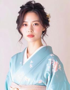 浴衣姿の日本人女性のポートレイト 浴衣姿の日本人女性のポートレイトの写真