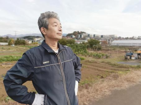 兼業農家のシニア男性 シニア,シニア男性,50代の写真素材