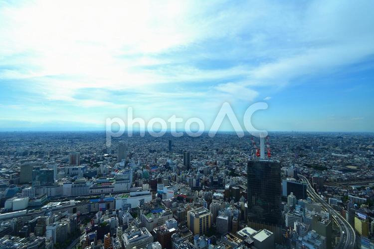 ビルと青空　都会と青空 大都会,ビル,都市風景の写真素材
