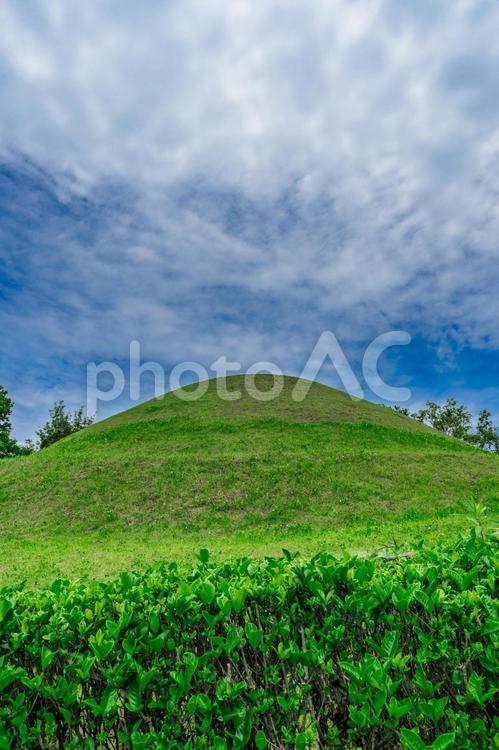 【奈良県】明日香村の高松塚古墳 奈良,明日香村,高松塚古墳の写真素材