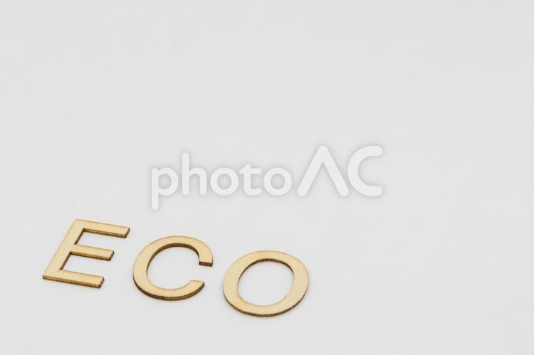 白背景にエコの文字 エコ,環境,白背景の写真素材