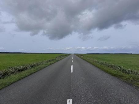 直線道路 直線道路の写真