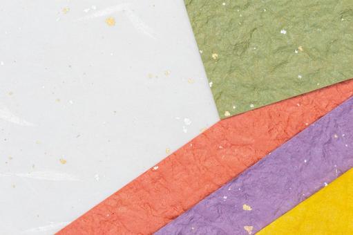 金箔入り和紙のカラフルな素材背景 和紙,紙,色紙の写真素材