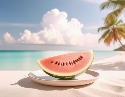 夏 海 スイカ 夏 海 スイカの写真