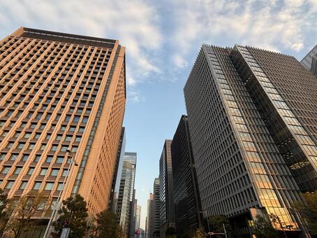 高層ビル 高層ビル,内堀通,東京駅前風景の写真素材