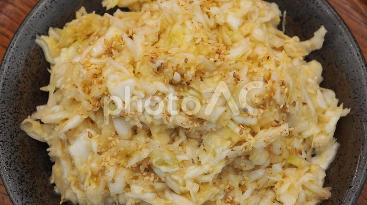 胡麻キャベツ・自家製サラダ（マクロ撮影） 胡麻キャベツ,家庭料理,キャベツの写真素材