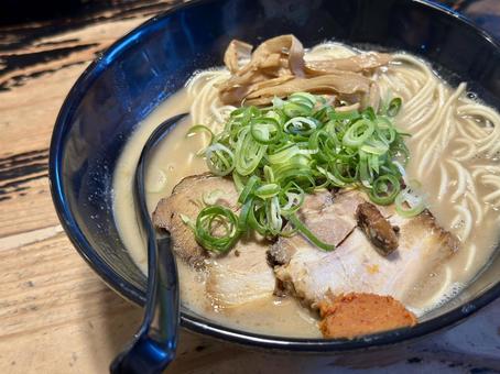 Cloudy pork bone ramen with aromatic spring onions, JPG Cloudy pork bone ramen with aromatic spring onions, JPG