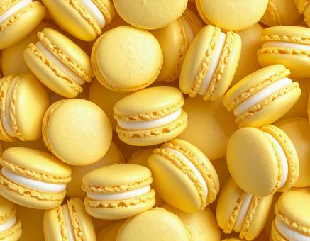 レモンイエローのマカロンの背景素材　1の写真