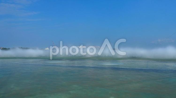 夏の水族園・噴水＆浦安の街並み・江戸川区 夏,葛西臨海公園,葛西臨海水族園の写真素材