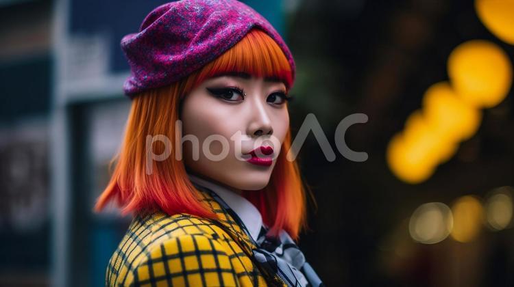 個性的な日本人女性のポートレート 女性,流行,美しいの写真素材