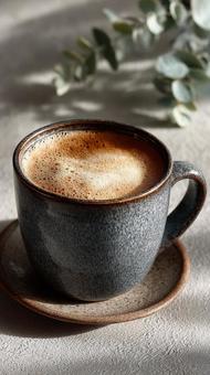 コーヒーカップと珈琲 コーヒーカップと珈琲の写真