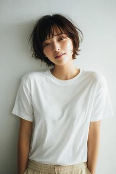 ボブヘアモデル　ポートレート　ヘアサロンの写真