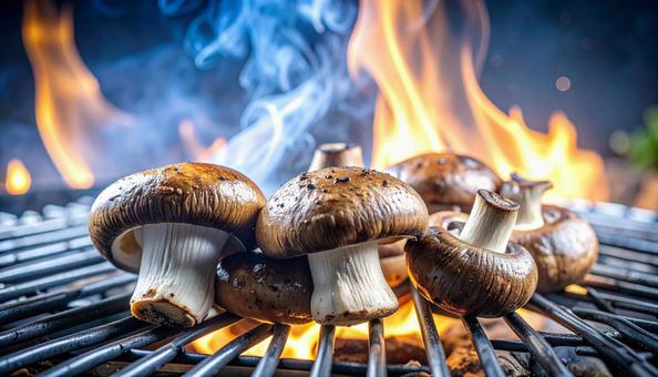 椎茸の炭火焼き 椎茸の炭火焼きの写真