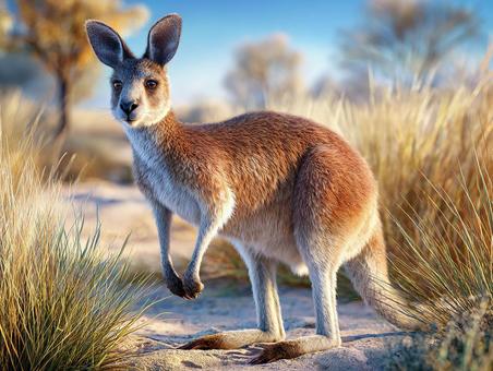 特徴的な動物カンガルー 特徴的な動物カンガルーの写真