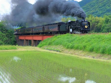 SL山口号_長門峡 2 SL山口号_長門峡 2 sl,d51,山口号の写真素材