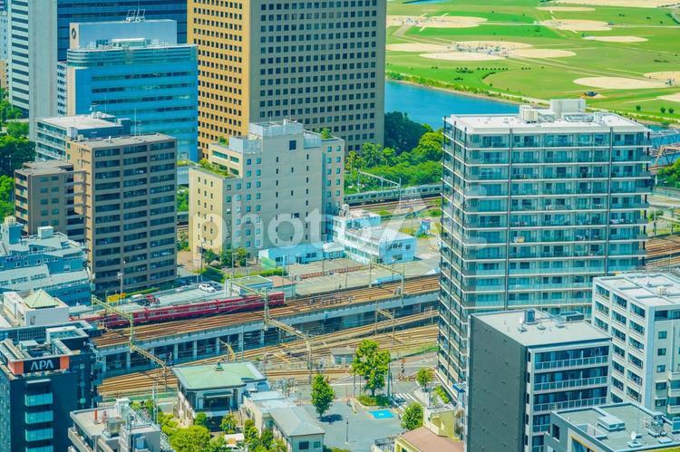 川崎市の高層建築と都市風景 川崎市,高層ビル,ビル群の写真素材