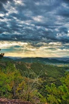 高御位山 播磨平野,山岳,平野の写真素材