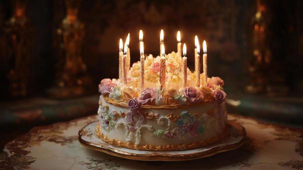 バースデーケーキのイメージの写真