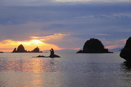 Photo, সুন্দর সূর্যাস্ত, ডাতিয়ানজি কোস্ট, nishiizu-চো, 