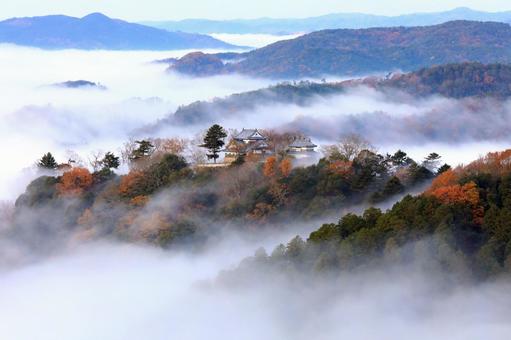 天空の城 天空の城 天空の城,天空の山城,備中松山城の写真素材