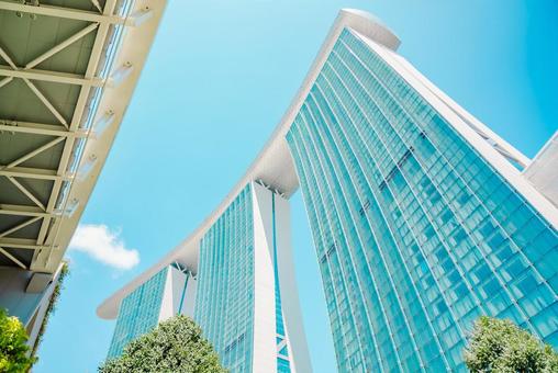 【シンガポール】マリーナベイサンズ シンガポール,金融街,ビルの写真素材