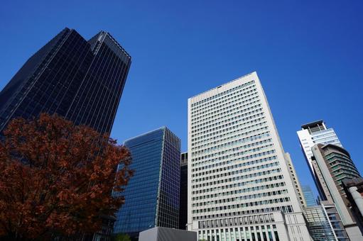 東京 東京駅周辺の高層ビル1 高層ビル,ビル群,タワービルの写真素材