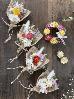 ドライフラワー　ガーランド　リース はな,花,フラワーの写真素材