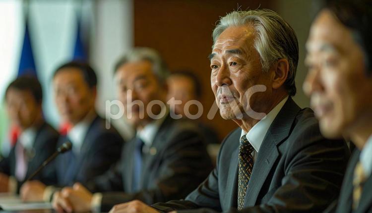 金融機関担当者と社長が経営相談 ビジネス,人物,ビジネスマンの写真素材