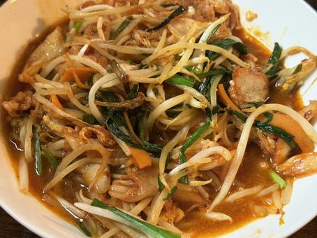 野菜炒め 野菜,もやし,ニラの写真素材