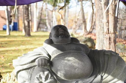 石像 樽前山神社,苫小牧,北海道の写真素材