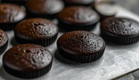 手作りココアマフィンチョコカップケーキ 手作りココアマフィンチョコカップケーキの写真