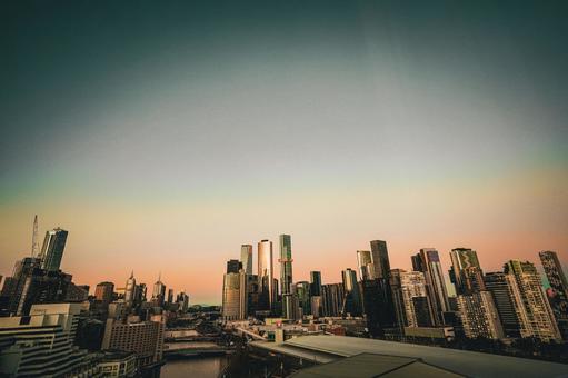 Melbourne skyline at dawn, JPG