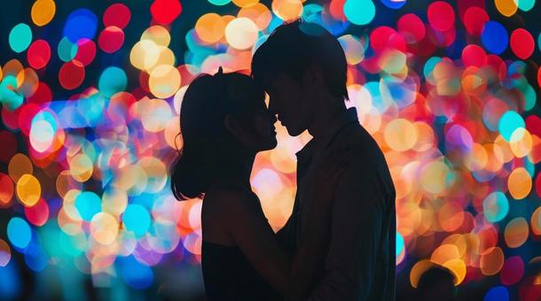 イルミネーション男女 背景 人物カップル イルミネーション男女 背景 人物カップルの写真