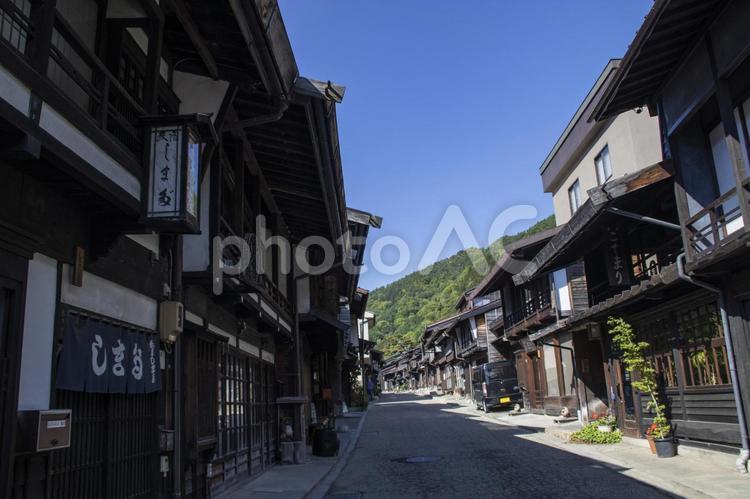 奈良井宿 奈良井宿,宿場町,町並みの写真素材